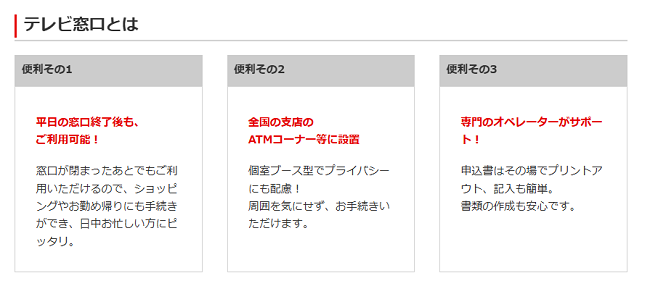 三菱UFJ銀行 テレビ窓口
