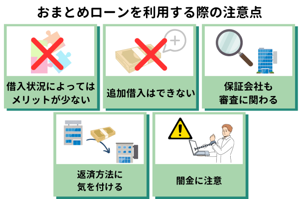 おまとめローンを利用する際の注意点